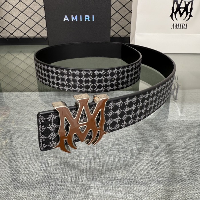 1:1 quality version Full-Print AM Logo Belt 5 colors 【Width 3.8 cm】28659912