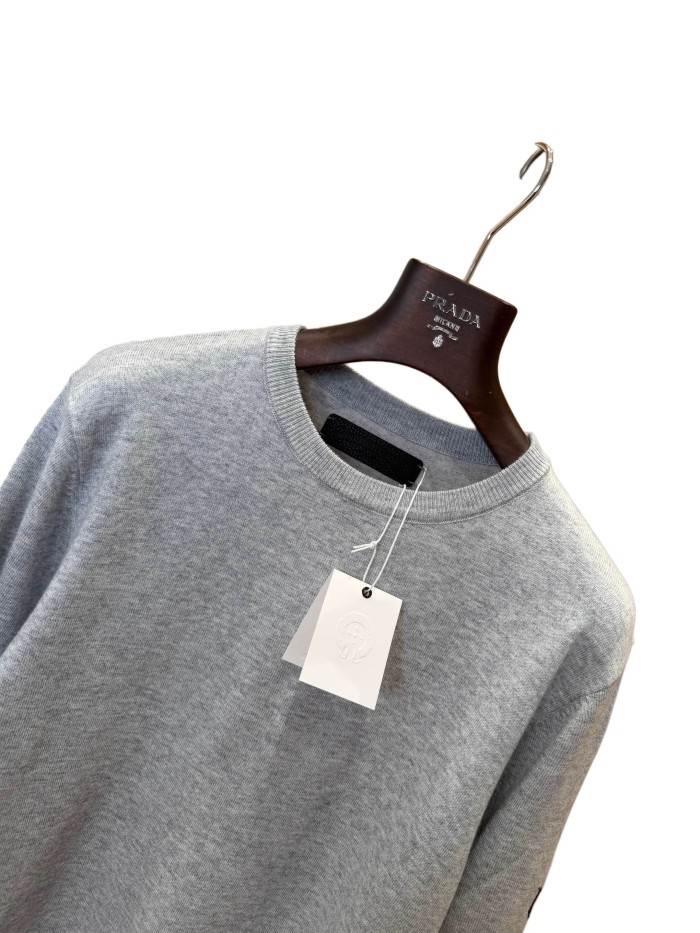1:1 quality version Scroll Pattern Embroidered Crew Neck Wool Sweater 2 colors 28938051