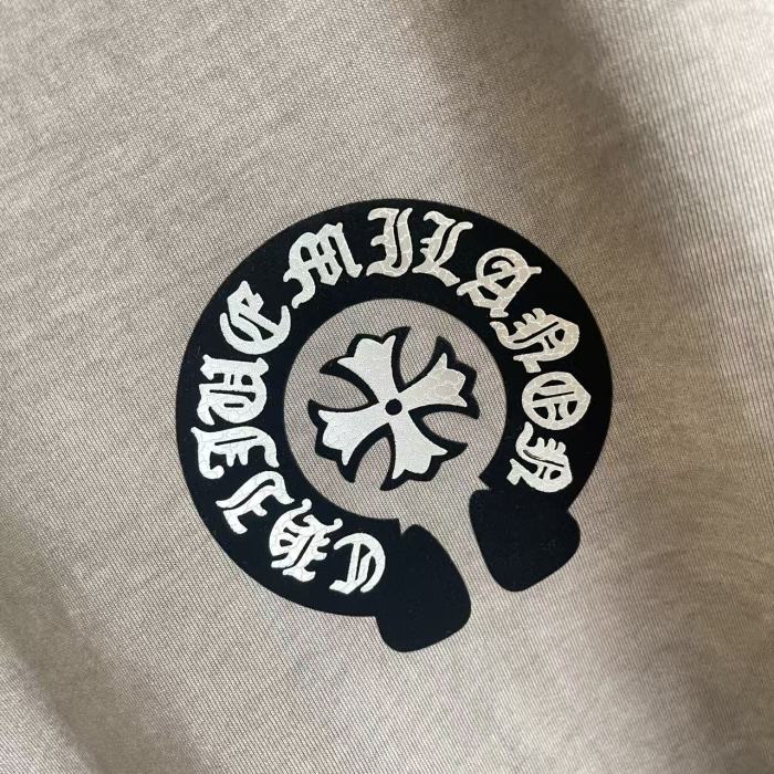 1:1 quality version Black and White Sanskrit Horseshoe Cross Logo Printed  Vintage Tee 4 colors 29082404