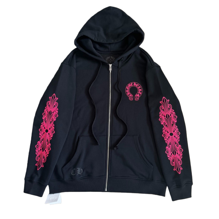1:1 quality version Cross Vine Back Horse Hoof Print Zipper Hoodie 2 colors 28691989