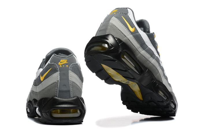 [plus-size shoes]Air Max 95 Grey White Yellow Gradient Mesh  Air Cushion Running Shoes 29044823