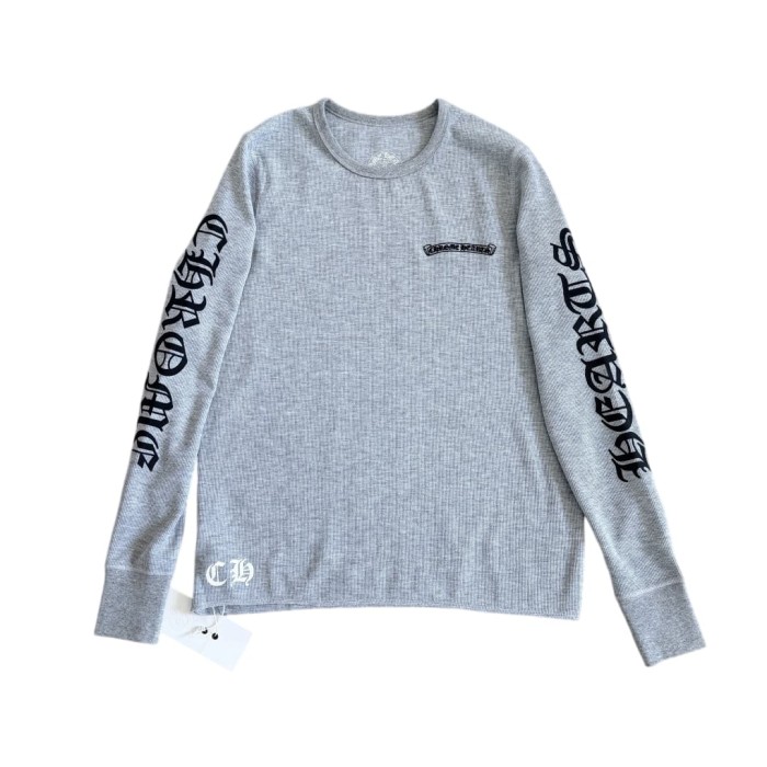 1:1 quality version Waffle Fabric Sanskrit Print Long Sleeve T-Shirt 3 colors 28969329