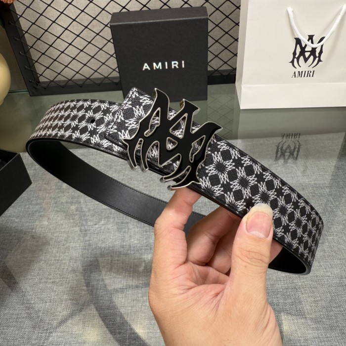 1:1 quality version Full-Print AM Logo Belt 5 colors 【Width 3.8 cm】28659912