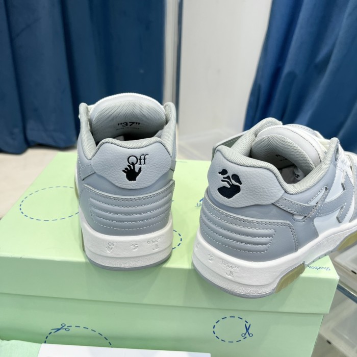 1:1 quality version OW Out Of Office  OOO  Low Tops Grey White OMIA189F22LEA0010109