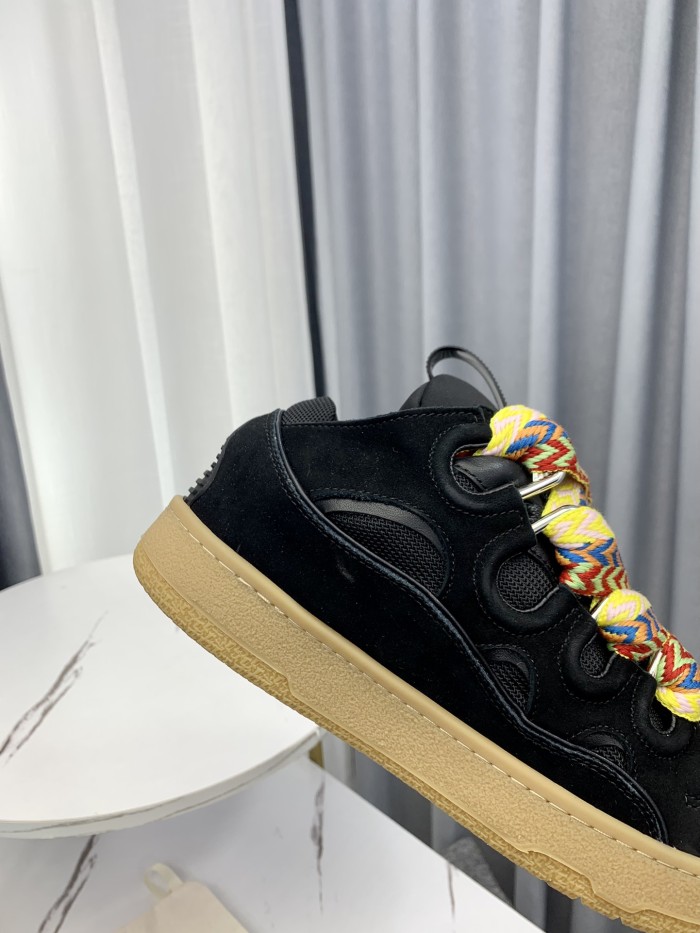1:1 quality version Colorful Colorblocking Cowhide Bread Shoes 35 colors