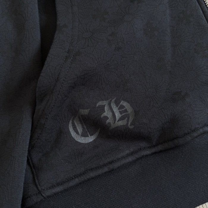 1:1 quality version Full printed dark cross Vertical Lettering Logo and Sanskrit print Zipper Hoodie 2 colors 28782524