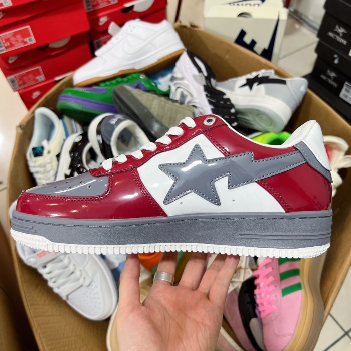 1:1 quality version Ape Logo Lightning Stars Colorblock Low Top Board Shoes 2 colors