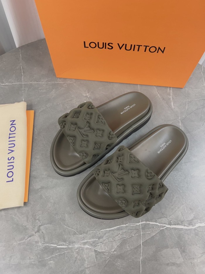 1:1 quality version 3D nylon embossed non-slip slippers 6 colors 22787278
