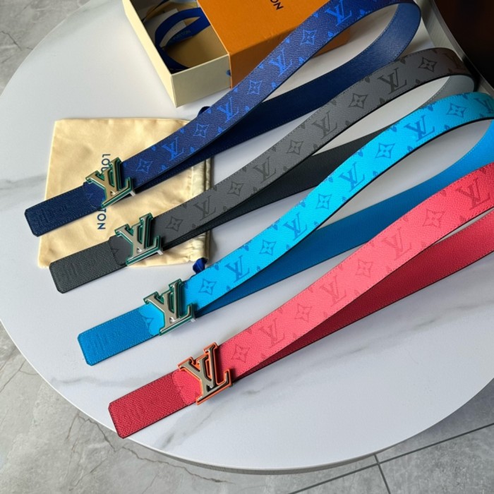 1:1 quality version 28197155 Two-Tone Monogrammed Buckle Belt 14 colors