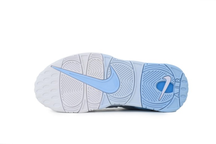[plus-size shoes]Air More High Top Unisex White And Blue Pippen Sneakers 29030150
