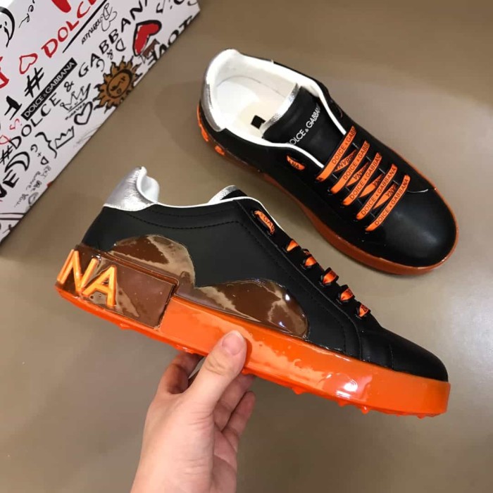 DOLCE    G@BB@N@ PORTOFINO MELT SNEAKERS IN PRINTED NAPPA CALFSKIN   DG18