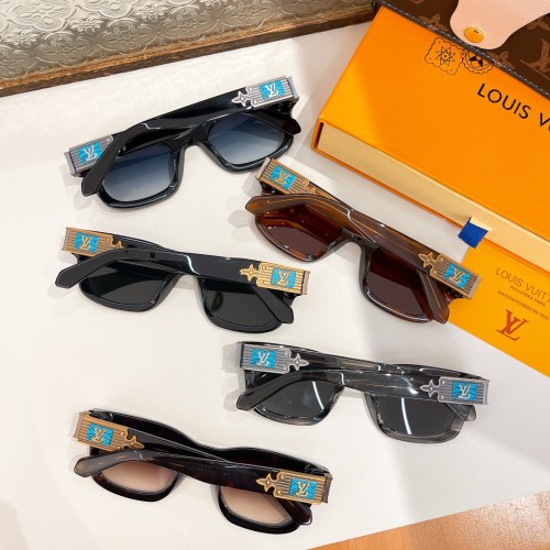 1:1 quality version  Mirror Legs Blue Turquoise Logo Glasses