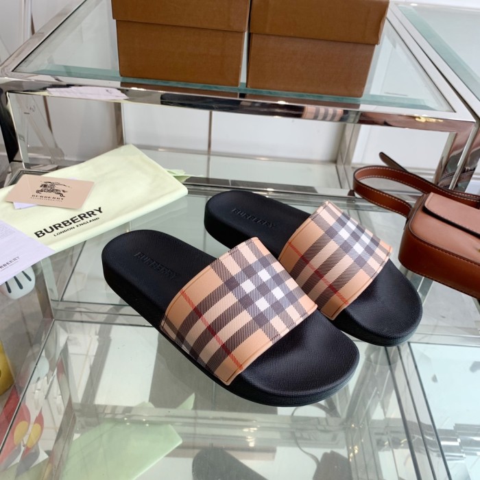 1:1 quality version Classic Check War Horse Print Slipperss 8 colors