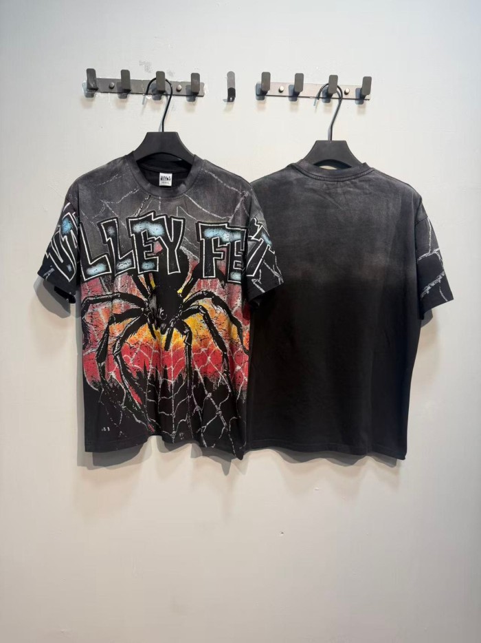 Giant Spider Web Print Washed Tee 29047372