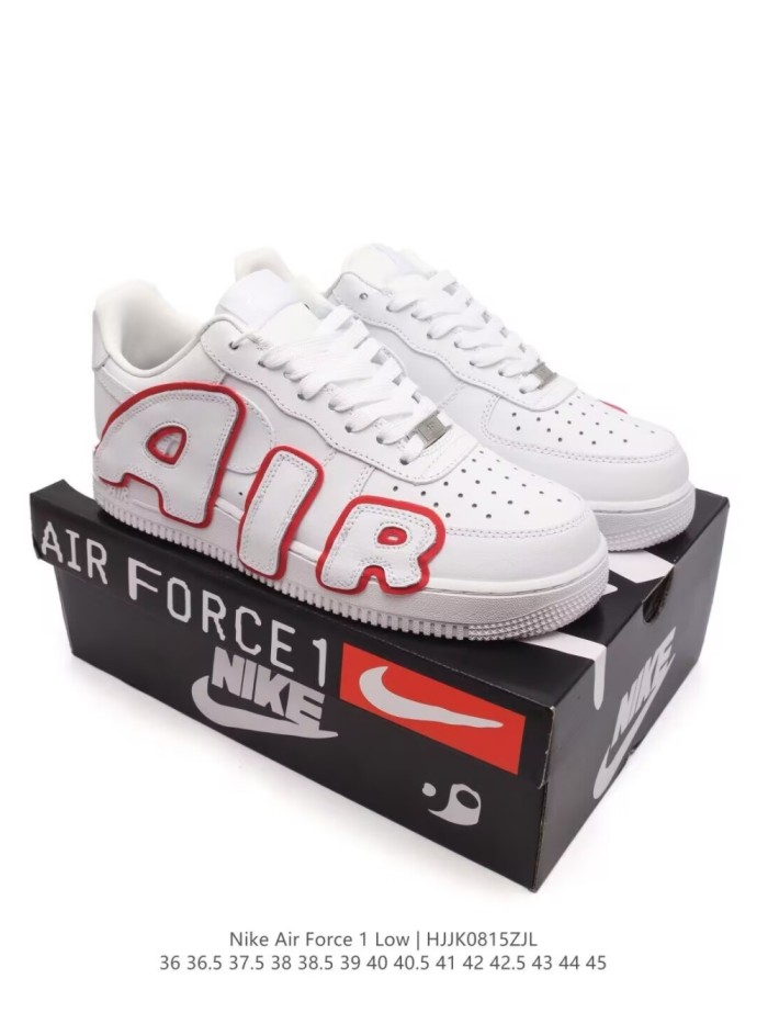 1:1 quality version  AF1 White and red letter embroidered board shoes 3 colors