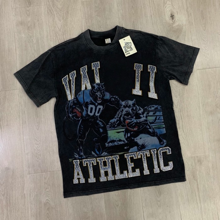 Vale Forever Athletic Burned diamond Printed Washed Version Tee