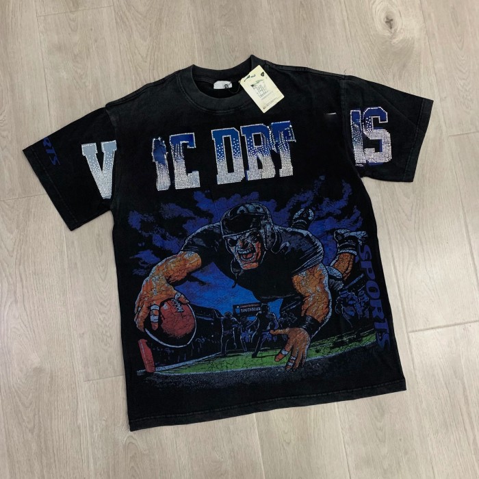 Vale Forever Rugby Burned diamond Printed Washed Version Tee
