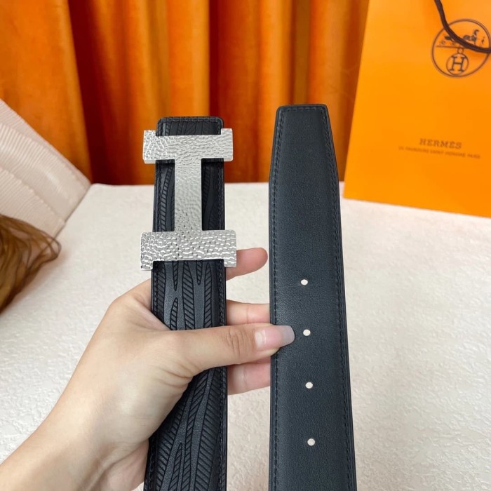 1:1 quality version Forged H-shaped Buckle Double-sided Belt【Width 3.8 cm】3 colors 28688397