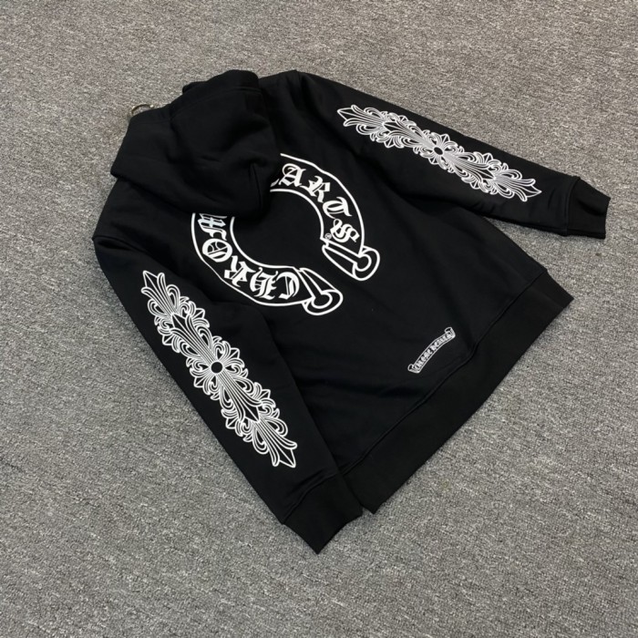 1:1 quality version Horseshoe Flower Arm Zipper Sweatshirt
