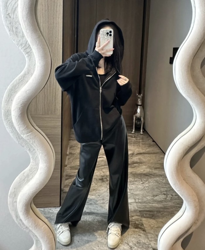 1:1 quality version Cross Embroidered Letter Zipper Hoodie 28748502