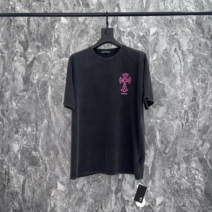 Back large cross print vintage washed version Tee 2 colors