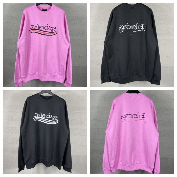 Front and Back Coke Abrasive Crew Neck Sweatshirt 2 colors