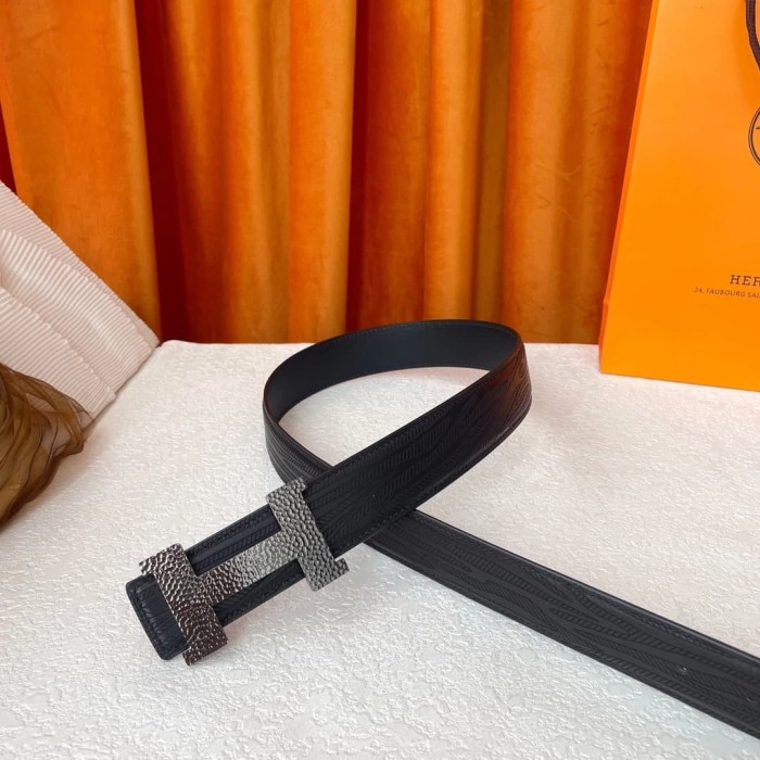 1:1 quality version Forged H-shaped Buckle Double-sided Belt【Width 3.8 cm】3 colors 28688397