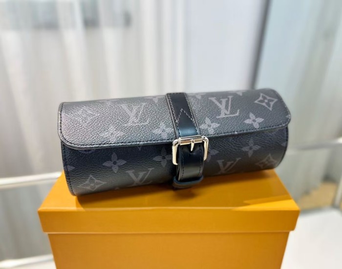 Classic Floral Print Canvas and Leather Combination Watch Box Clutch Bag 28658930