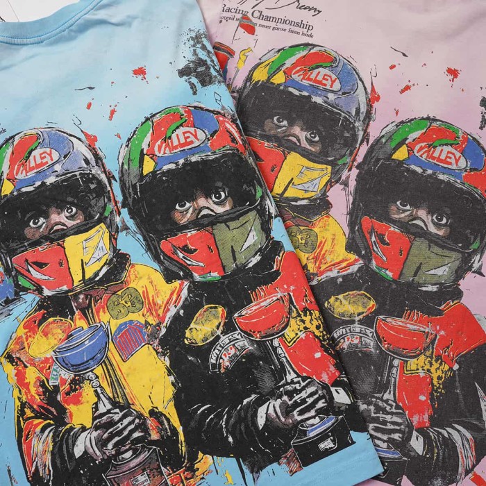 Racing Helmet Kid Print Washed Tee 2 colors 29047380