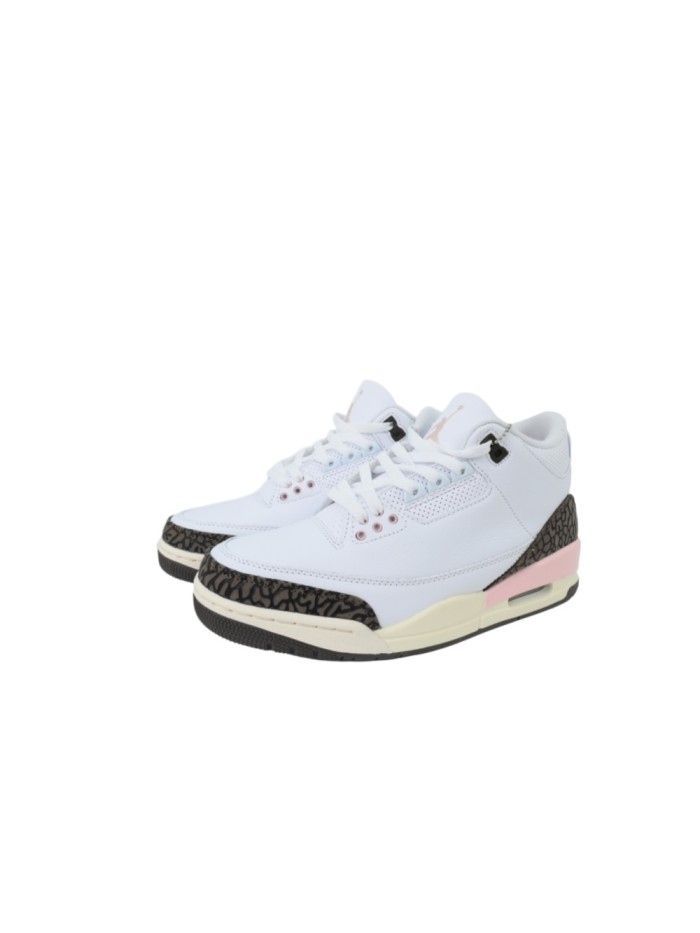 [plus-size shoes]Jordan 3 Mid-Top Women's White Brown Pink Retro Basketball Shoes 29033448