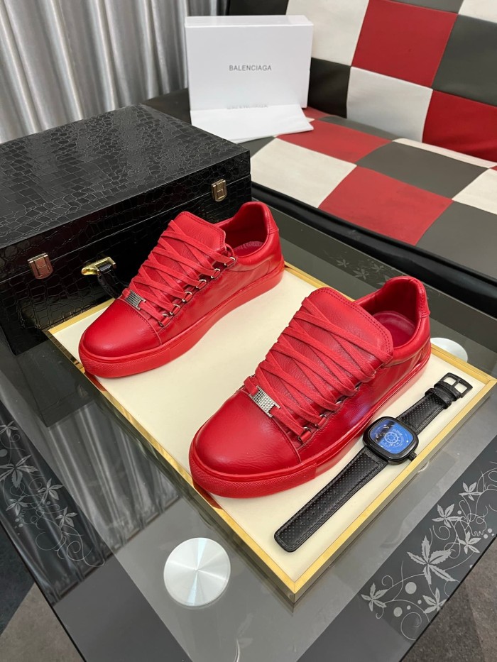 1:1 quality version Wrinkled Cowhide Leather Solid Color Sneakers 3 colors 28764543