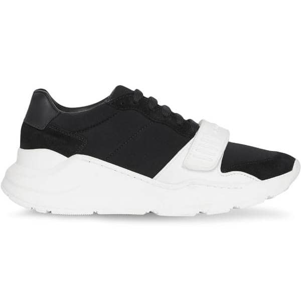BURB5RRY SUEDE AND NEOPRENE HIGH-TOP SNEAKERS   BBR20