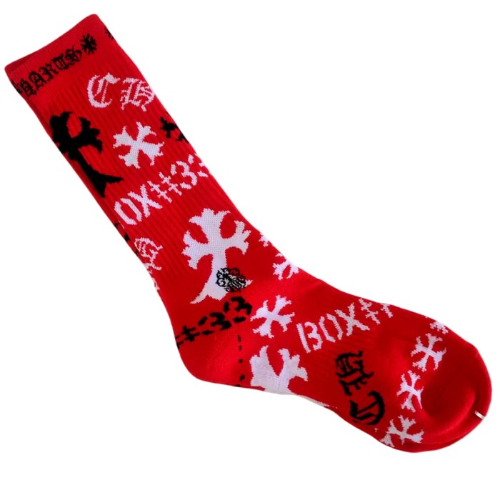 Sanskrit Stripe Graffiti Jacquard Crew Socks 33 colors 28887617