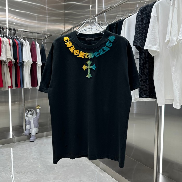 1:1 quality version Neckline Cross Letter tee 2 colors