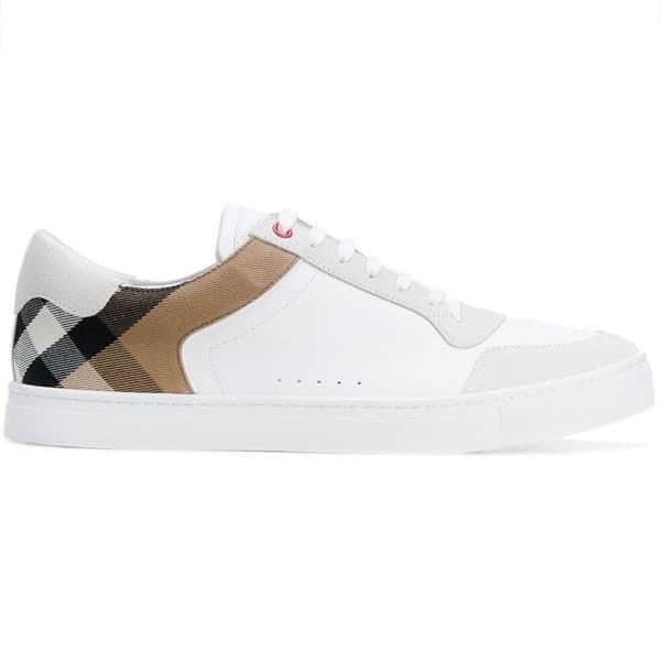 BURB5RRY LEATHER AND HOUSE CHECK SNEAKERS BBR27