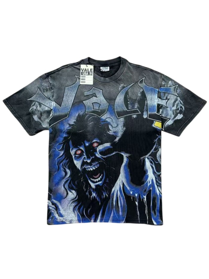 Dark Demon Graphic Vintage Wash Oversized T-Shirt 29027382