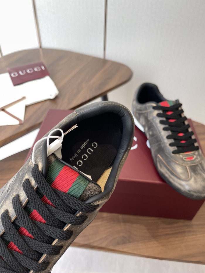 [plus-size shoes]1:1 quality version Leather Green Red Web Vintage Shoes 5 colors 28974025