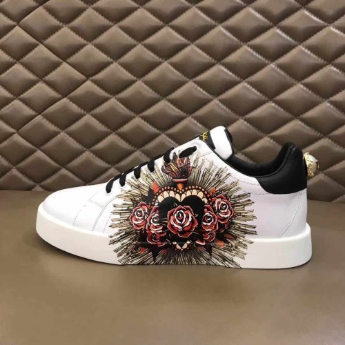 DOLCE    G@BB@N@ PRINTED CALFSKIN PORTOFINO SNEAKERS   DG5