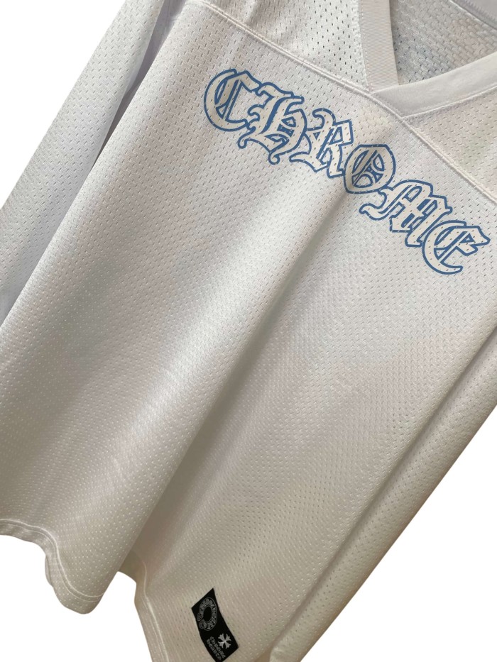 1:1 quality version Letter Print & Embroidery V-Neck Breathable Mesh Long Sleeve T-Shirt 28938238
