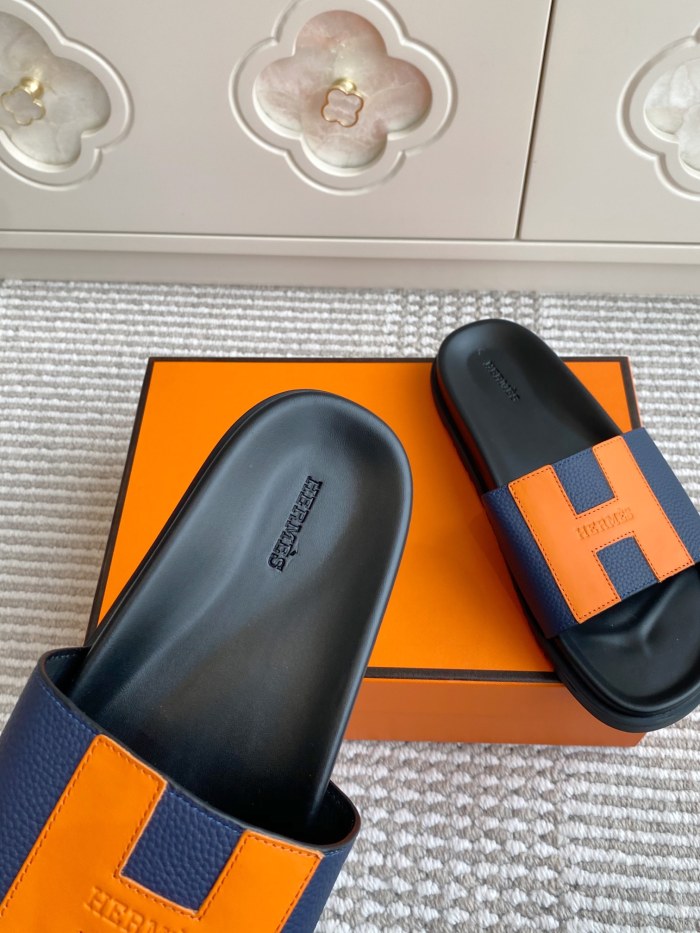 1:1 quality version 28062878 H Calfskin Slippers 5 colors