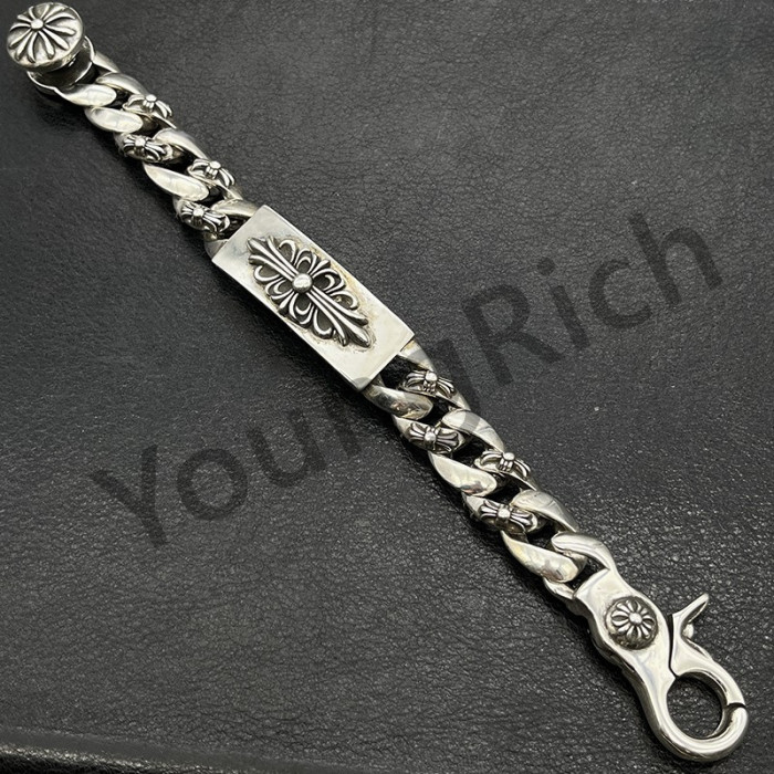 1:1 quality version CH Pure Silver Sword Lobster Buckle Long Crucifix Lobster Buckle Bracelet