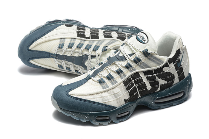 [plus-size shoes]Air Max 95 White Teal  Just Do It  Print  Air Cushion Running Shoes 29045031