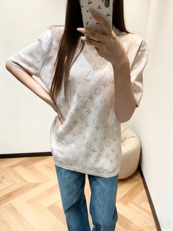 1:1 quality version Monogram Wool Jacquard Crew Neck Tee 28978909