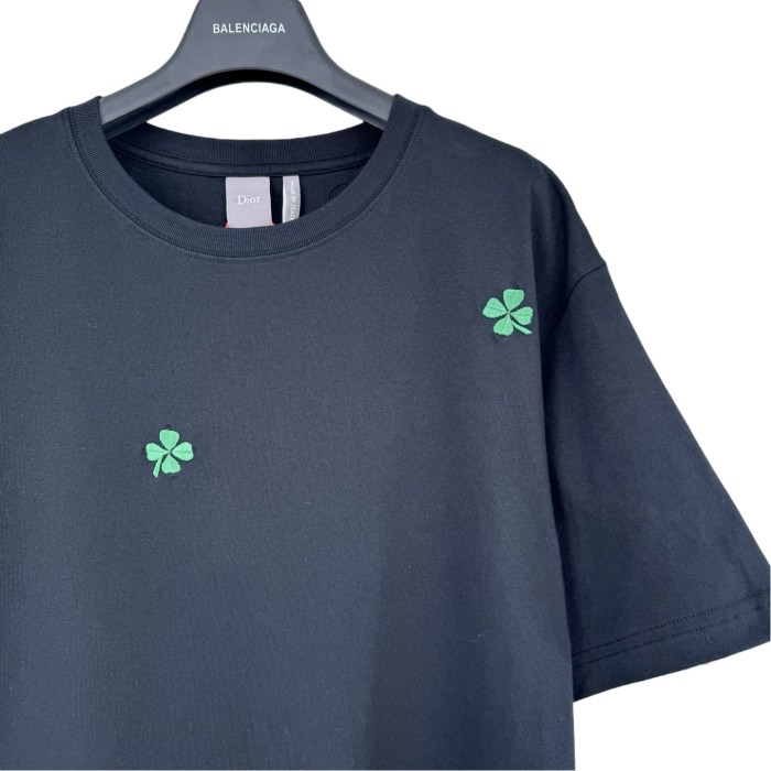1:1 quality version Clover Letter Logo Embroidered Tee 2 colors 28816184