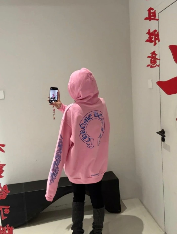 1:1 quality version Pink Cross Arm Print New York Anniversary Limited Edition Hoodie 28893086