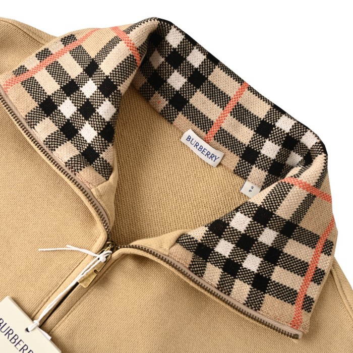 1:1 quality version Plaid Collar Half-Zip Sweatshirt 28791716