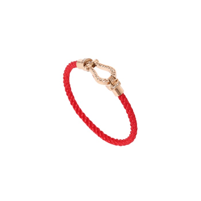 28097567 Rose Gold Diamond Buckle Braided Bracelet【1 bracelet per box】