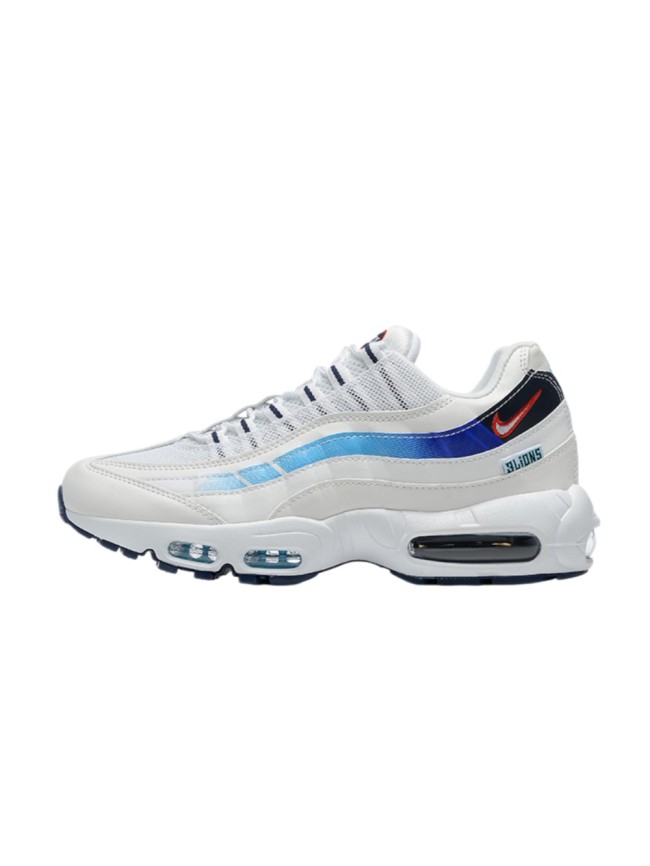 [plus-size shoes]Air Max 95 White Blue Gradient Wave Strip Streetwear Running Shoes 29066425