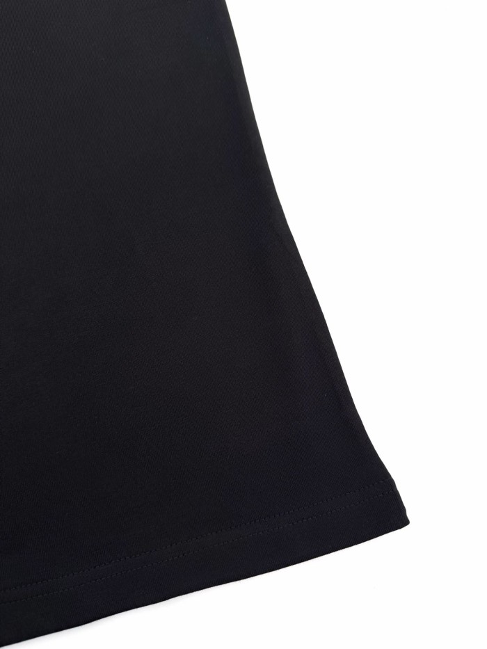 1:1 quality version Handwritten-Style Embroidered Logo tee 2 colors 28750262