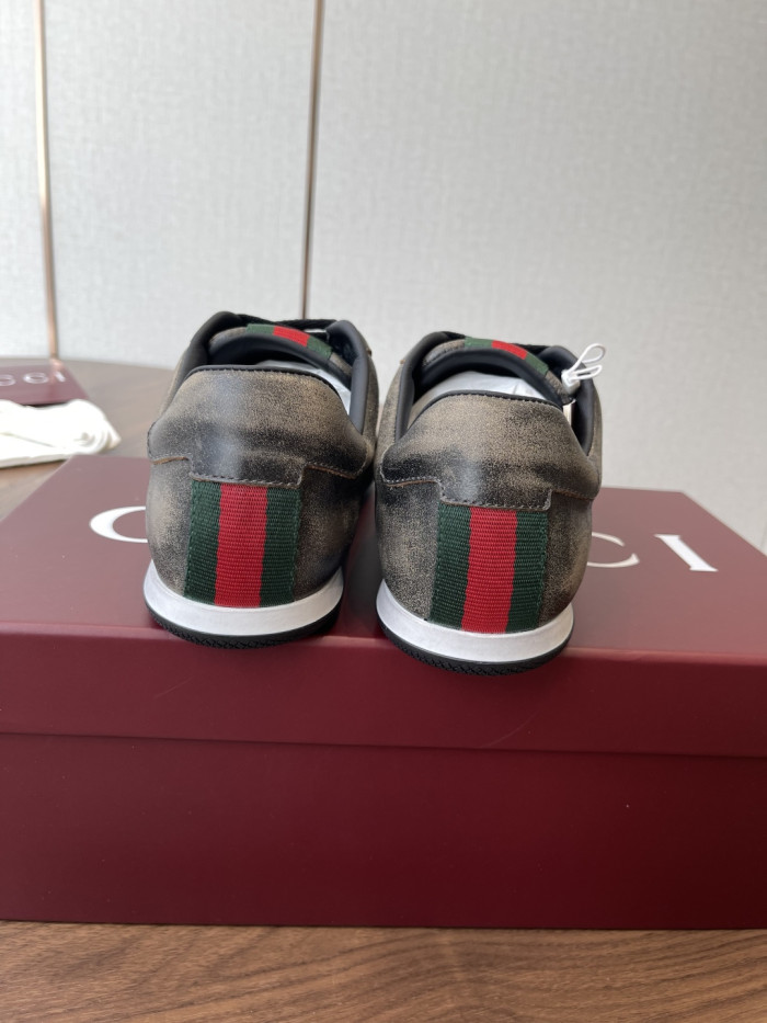 [plus-size shoes]1:1 quality version Leather Green Red Web Vintage Shoes 5 colors 28974025